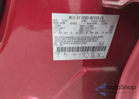 2010 Ford Edge Se z USA, uszkodzony, nr VIN 2FMDK3GC8ABA73190